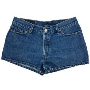 Vintage Y2K Levis Denim Shorts 11 JR Blue Button Fly Cotton 2000s Classic Grunge